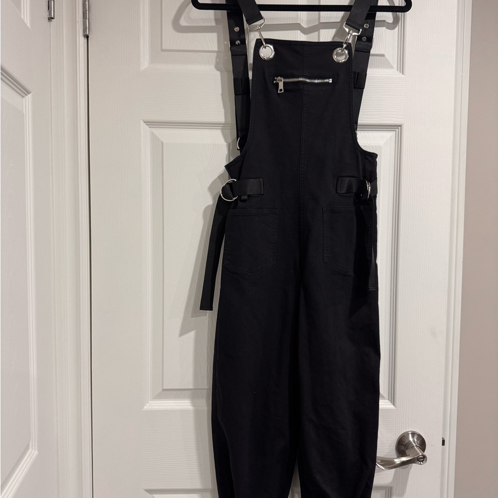 Black Overalls with Silver Accents